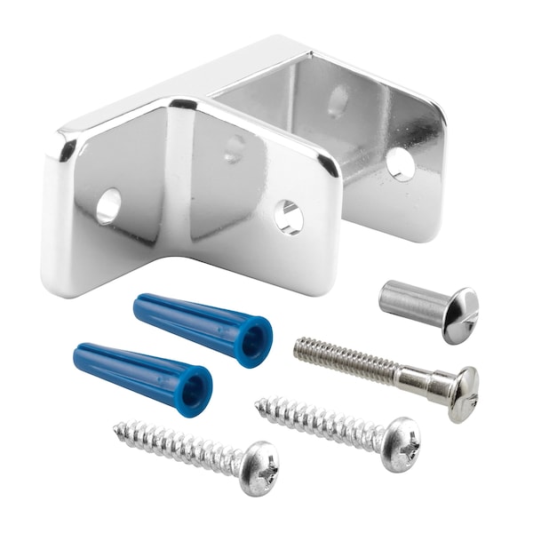 One Ear "Mini" Wall Bracket for 1-1/4 in. Panels, Zinc Alloy, Chrome Plated (Single Pack)